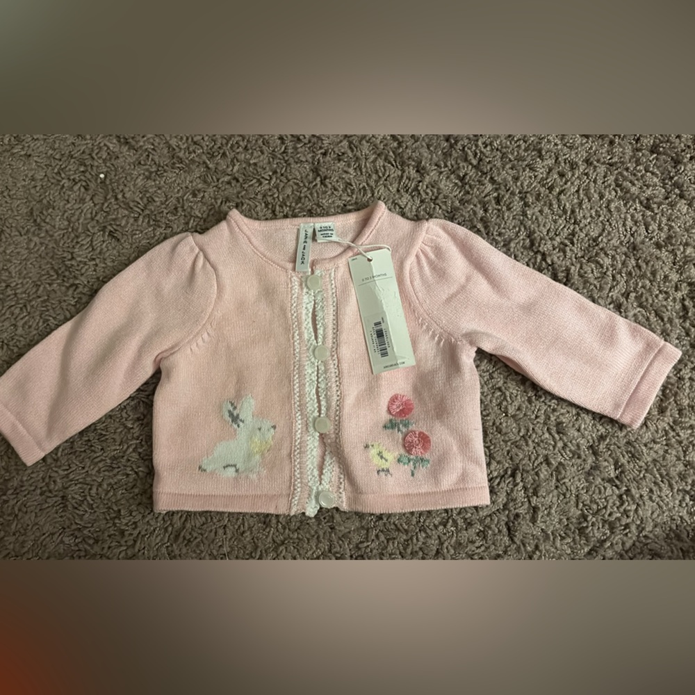 Janie and Jack Pink Knit Cardigan